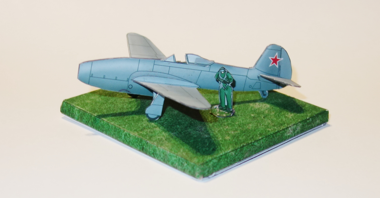 Силуэтная модель Як-Юмо + пилот и подставка. 1:100 Инструкция по сборке. Авторская модель