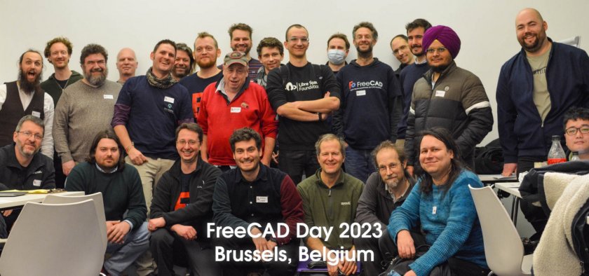 Небольшая часть команды разработчиков FreeCAD на "Днях FreeCAD в Брюсселе 2023"