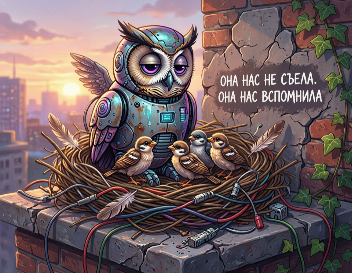 Андроидная сова, наделённая искусственным разумом
