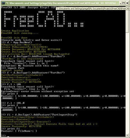Ещё не зарегистрированный FreeCAD конца 2001 года
