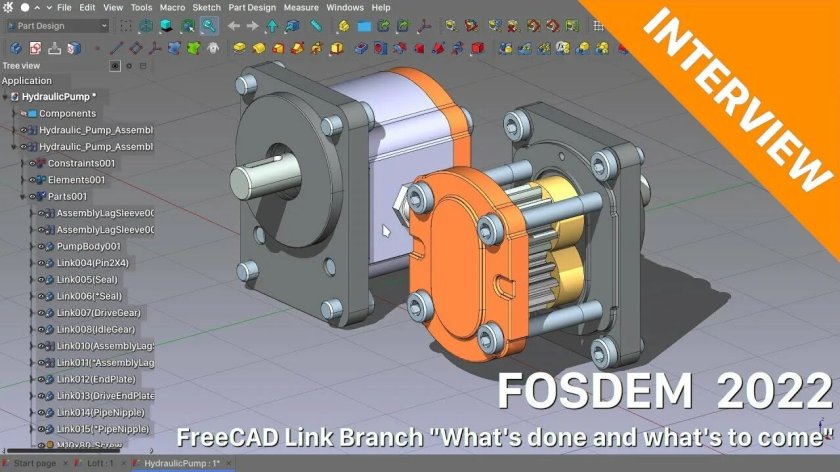 Пример интерфейса FreeCAD Link Branch
